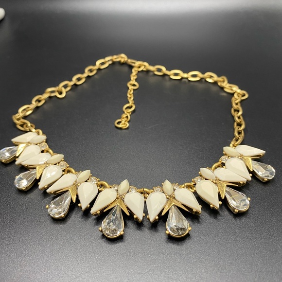 J Crew Cream and Rhinestone Statement Necklace - Picture 3 of 5